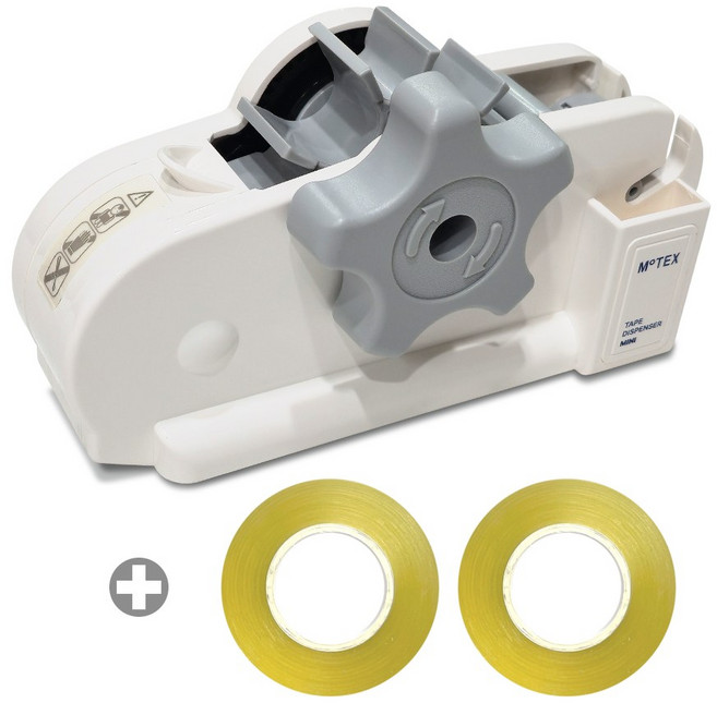 모텍스 미니 테이프커터기 화이트 + 리필테이프 15mm 2개 세트