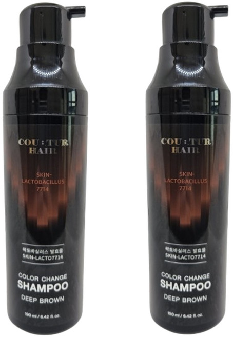 꾸띄르헤어 스킨락토7714 염색샴푸 시즌 4 진갈색, 2개, 190ml