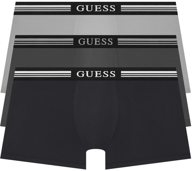 게스언더웨어 솔리드 컬러라인 드로즈 세트 3PACK (BK/CH/GY)