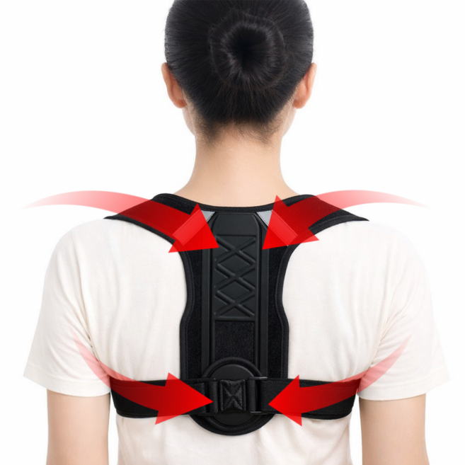 자세교정기 굽은등교정기 자세교정밴드 어깨 등 척추 체형 교정 밴드, 1개