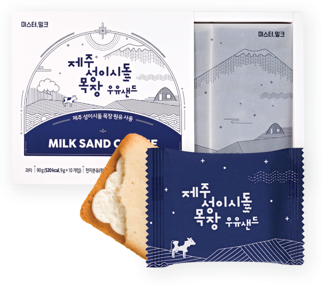 미스터밀크 제주 성이시돌 목장 우유샌드 423971, (백화점상품) 제주 성이시돌 목장 우유샌드 138579, 90g, 1개