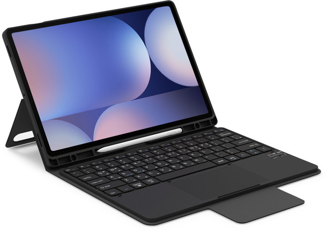 데이웍스 베리온 듀오 갤럭시탭 S10+ S9FE+ S9+ 플러스 블루투스 터치패드 키보드 케이스 S펜 수납, 듀오 키보드 케이스_블랙