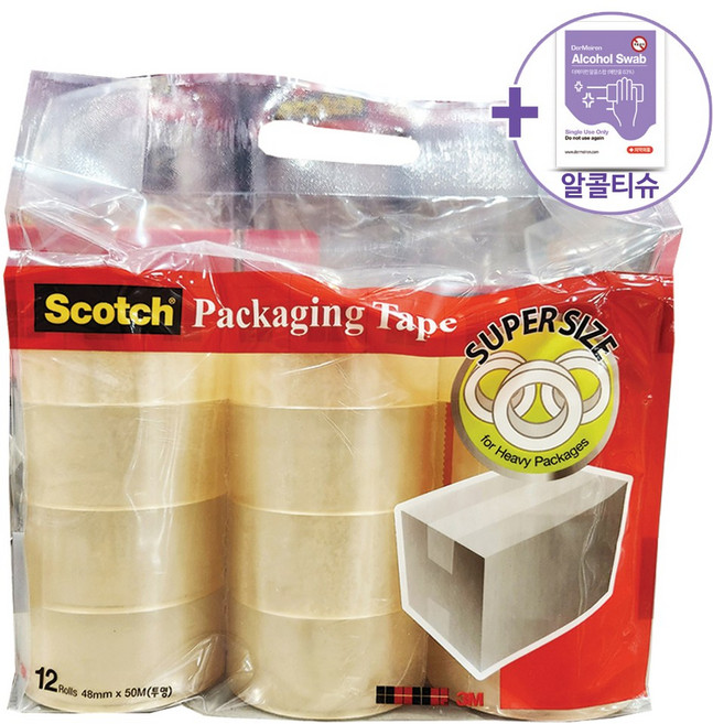 3M 쓰리엠 박스 테이프 127H 3M PACKAGING TAPE 12EA