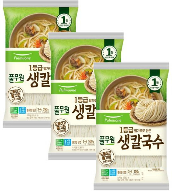 풀무원 생칼국수 550g 3개