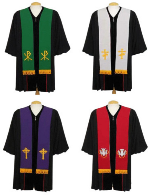 교회 목사 스톨 비둘기 양면 4색상 4개입 chuch pastor clergy stole