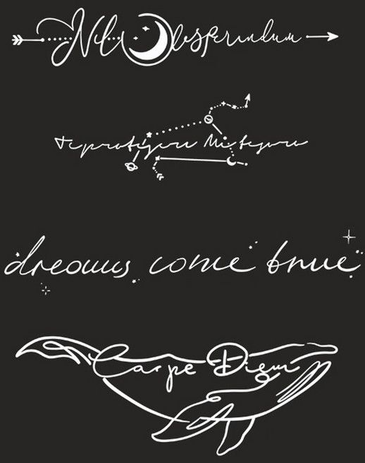 타투스티커 헤나 문신 레터링 오래가고 빛반사 없는 타투, HC-016 11x18cm, 1개