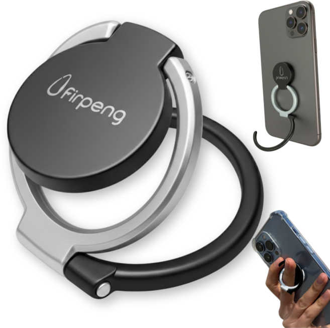 친절한마이쮸 스마트링 핑거링 링홀더, 블랙, 1개