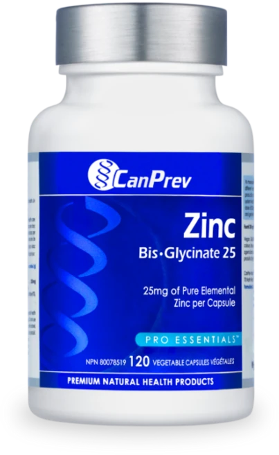 캐나다 캔프레브 징크 아연 비스글리시네이트 25mg 모든세포 정상적인 성장 발달 대사 기능 필수 120 식물성 캡슐 Canada Canprev Zinc Bis-Glycinate, 1개, 120정 - 쿠팡