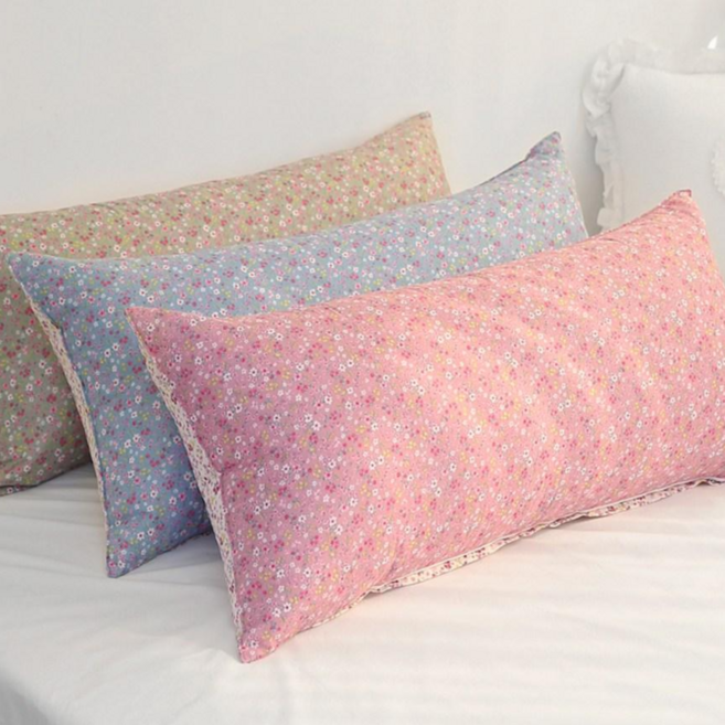 쉐리잔꽃 바디필로우 등쿠션 긴 베개 롱쿠션 대쿠션 일자형 (솜포함), 핑크