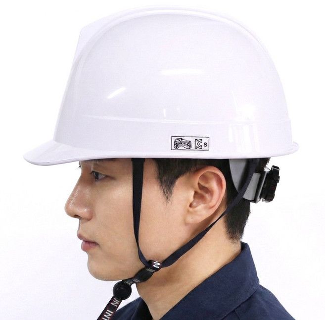 원터치 턱끈 산업 건설 공사 현장 안전모, 1개, 백색