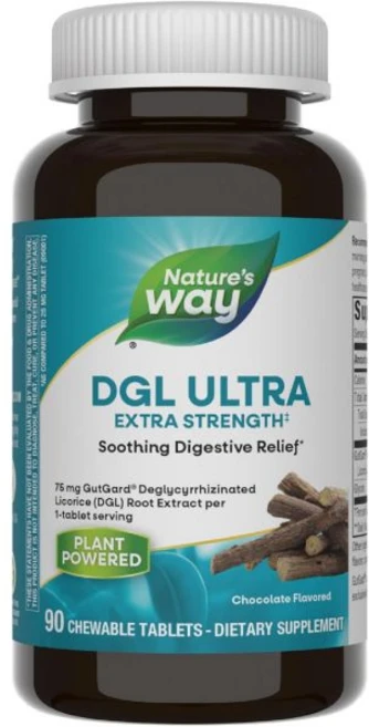 네이처스 웨이 DGL 울트라 엑스트라 스트렝스** 프리미엄 감초 뿌리 추출물 소화 * 굿가드 포함 비건 글루텐 프리 90정 초콜릿 맛, 네이처스 웨이 DGL 울트라 - 엑스트라 스트렝스**, 1개 - 쿠팡