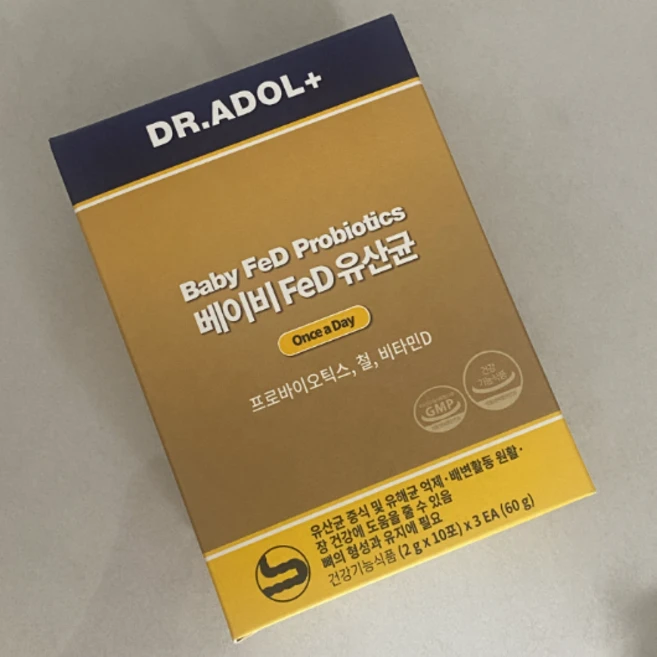 닥터아돌 베이비 FeD 아기유산균 비타민D 돌아기 유아 아이, 60g, 1개 - 쿠팡