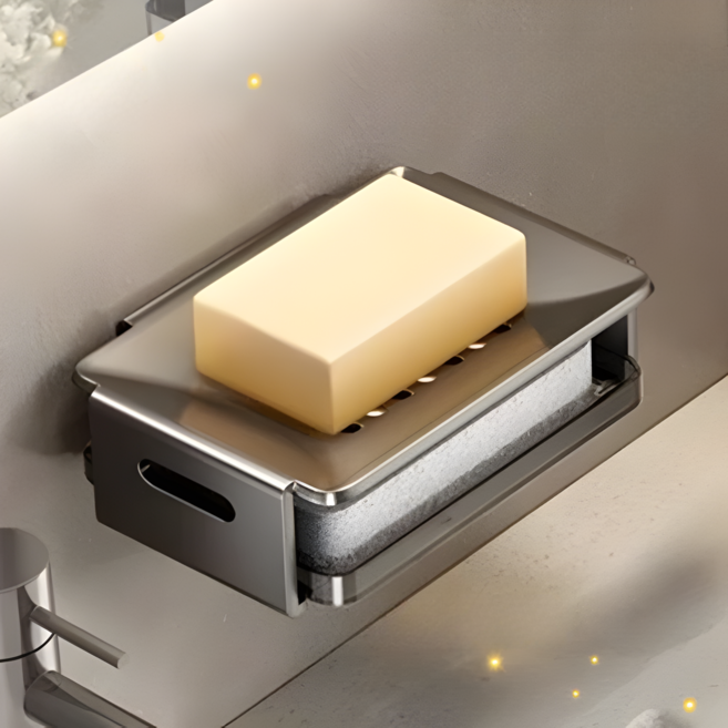 비브온 무타공 욕실 세면대 비누 받침, 2개, 그레이