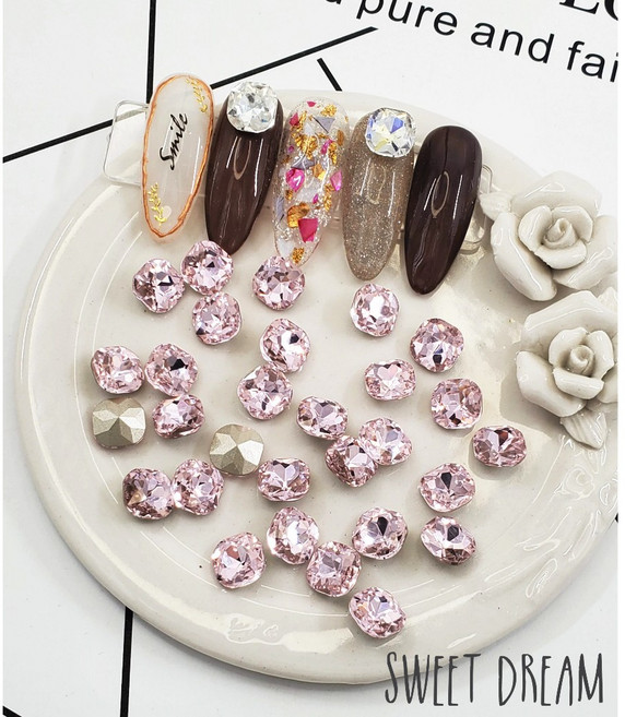 水晶指甲大方鑽 美甲堆鑽, 1個, 05淺粉【10顆入】, 05淺粉