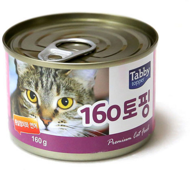 테비 160토핑 [Tabby]테비160토핑(4종) 160g 캔, 흰살참치와 연어 160g, 24개