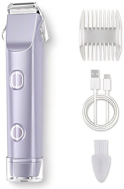 마술사 충전식 여성 비키니라인 면도기 브라질리언 제모기 Y존 더블헤드 제모기, 퍼플, JS0249