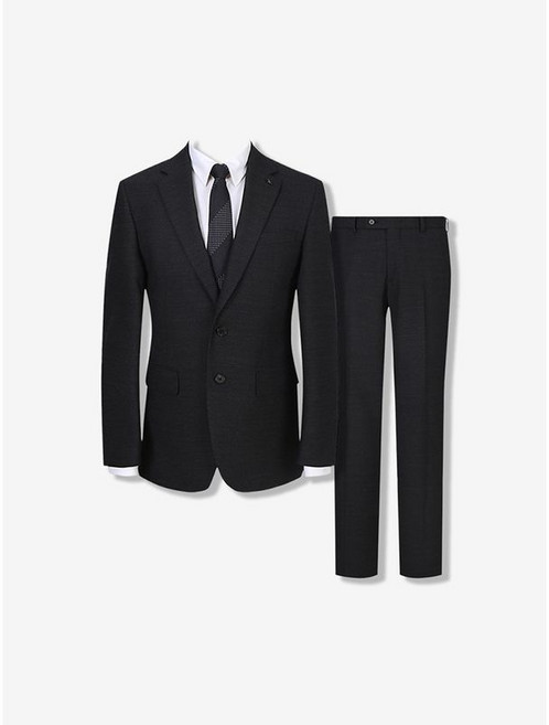 파렌하이트 실크 크리스피노 플란넬라 싱글 수트 세트 와인멜란지 (FHJAX2534_FHPAX2434)