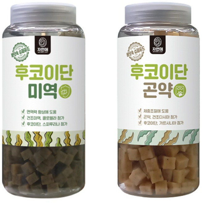 [자연애] 후코이단 트릿 2종, 1개, 520g, 곤약&다시마
