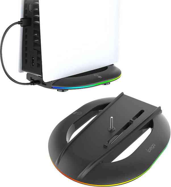 스냅케이스 플스5 프로 슬림 수직 거치대 스탠드 받침대 LED, 1개, 블랙, P542