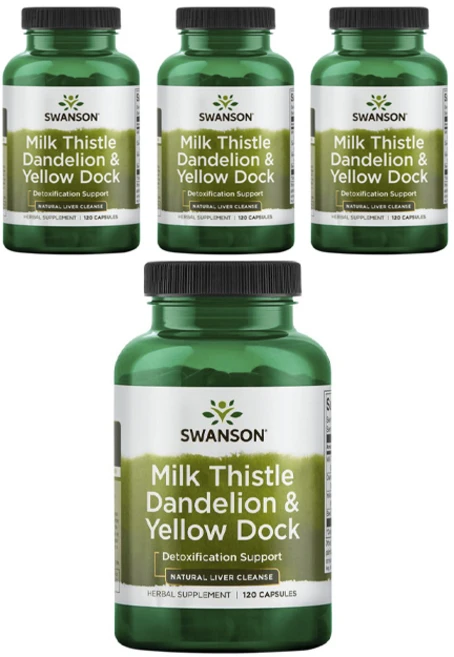 스완슨 밀크 씨슬 단델리온 & 옐로 독 캡슐, 120정, 4개 - 쿠팡