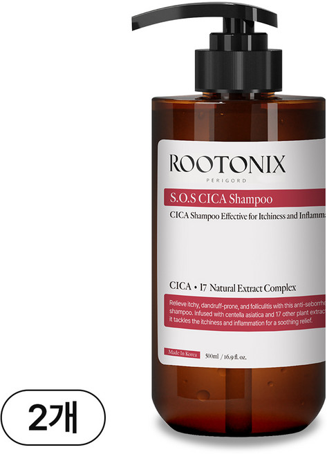 루토닉스 민감 두피 탈모 시카 진정 샴푸, 500ml, 2개