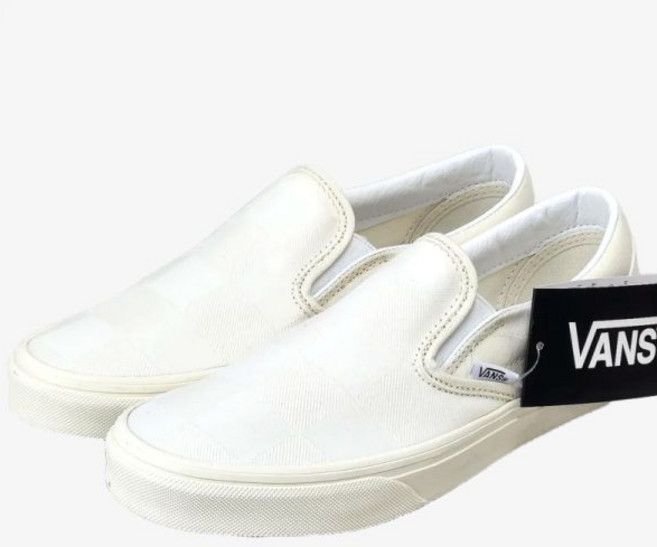 반스 클래식 슬립온 모노 체커보드 화이트 VN000D5PCJA