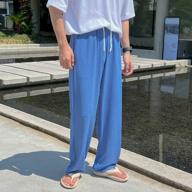 1+1 웨이크 린넨 스판 와이드 팬츠