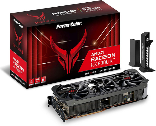 파워컬러 레드 데빌 AMD 라데온 RX 6900 XT 게이밍 그래픽 카드 16GB GDDR6 메모리 RDNA 2 레이트레이싱 PCI Express 4.0 HDMI 2.1 인피니티