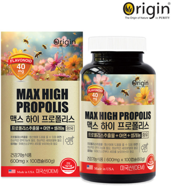 아연 셀레늄 미국 연질캡슐 아연 셀레늄 [오리진] 맥스 하이 프로폴리스추출물 100캡슐 스마트세일즈, 4개