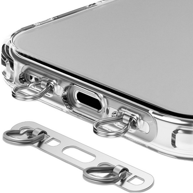 아이엠듀 휴대폰 스트랩 연결 걸이 더블 버클 태그홀더, 2개, 실버