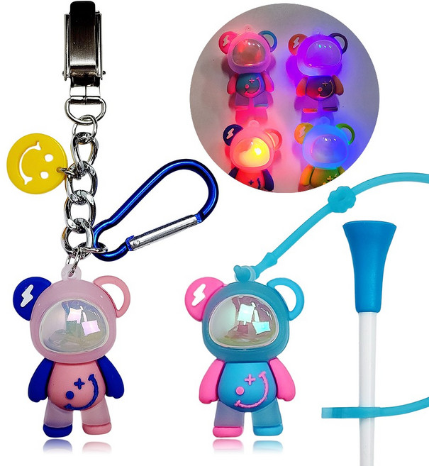 LED 반짝베어 골프 퍼터키퍼 골프티걸이 홀더 SET 골프티 83mm 골프용품 필드용품 골프선물세트, 1세트, 핑크 블루세트