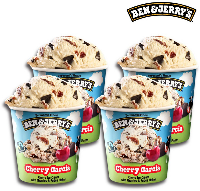벤앤제리스 체리가르시아 아이스크림 파인트 473ml, 4개