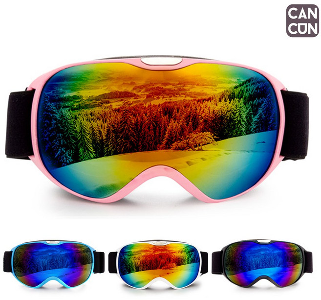 [KC안전인증] 어린이 눈보호 스키고글 UV400 안티포그 케이스포함 KG_01, 핑크, 1개