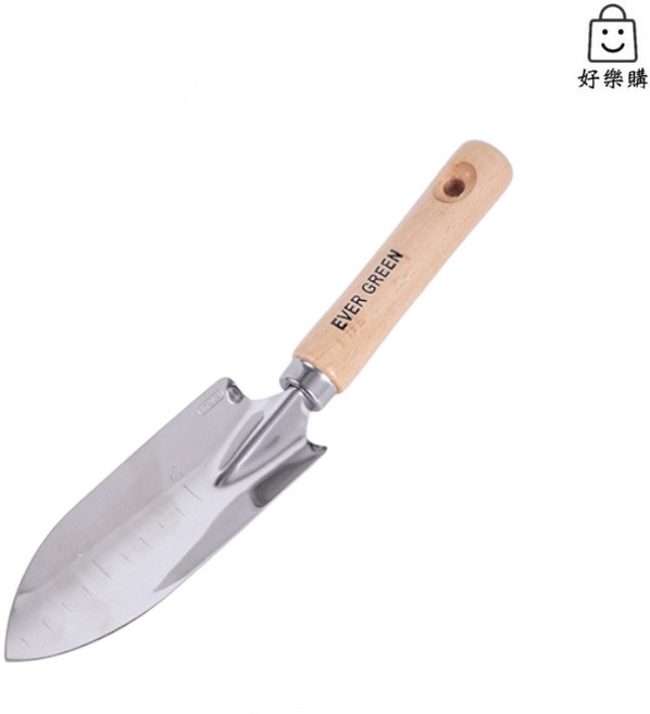 EVER GREEN 日式木柄移植鏝 園藝工具 鏟子, 1個, 4711378733747 窄尖