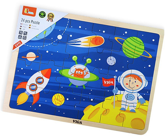 원목퍼즐 24조각 우주여행 학습퍼즐 키즈집중놀이 가정놀이학습