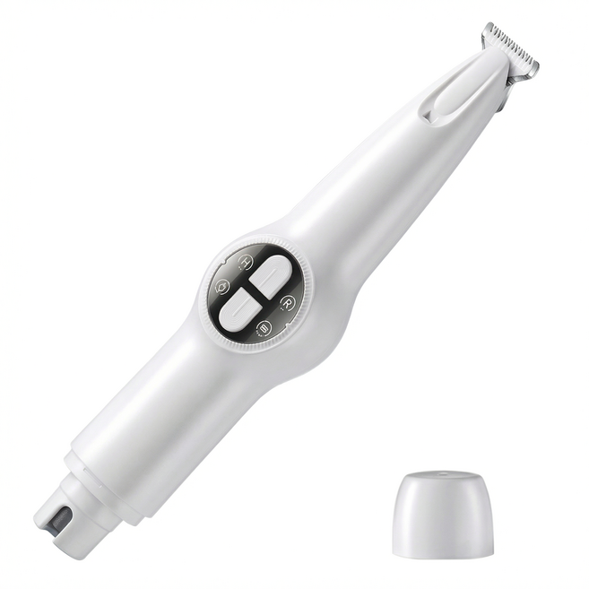 RUN기술 저소음 미니 반려동물 바리깡 2in1 발톱다듬기 클리퍼 LED, 1개, 화이트