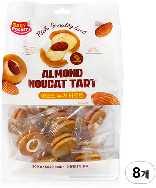 데일리포켓 아몬드 누가 타르트, 200g, 8개