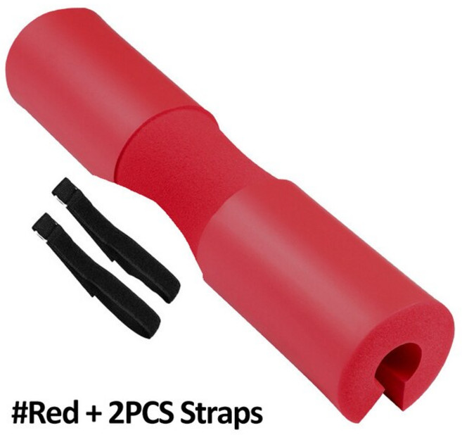 스쿼트 헬쓰 역도 바벨 패드 Dumbell Squat 당겨 목 어깨 지원 거품 패드 피트니스 기차 무게 엉덩이 보호, Red 2xStraps, 1개