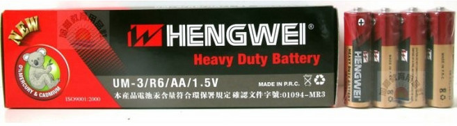 Hengwei Heavy Duty Battery UM-3/R6/AA/1.5V 無汞環保電池, 1個