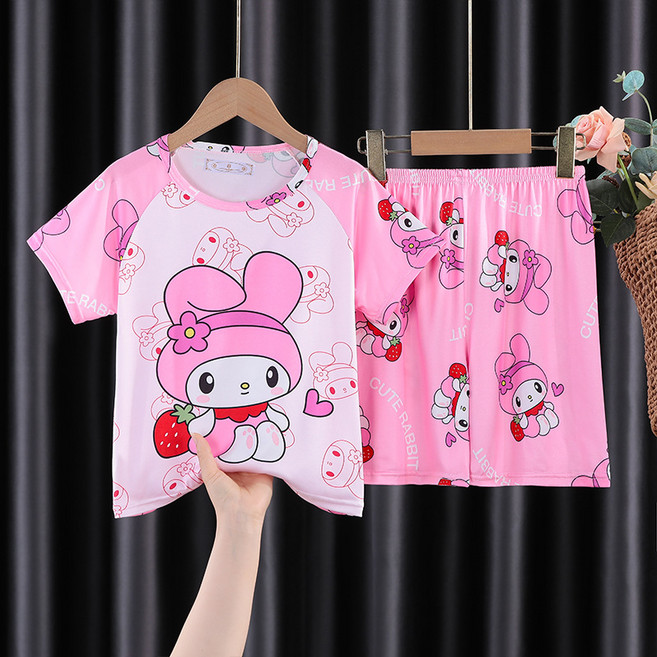 산리오 키즈 주니어 어린이 홈웨어 파자마 반팔 내의 잠옷 상하의세트