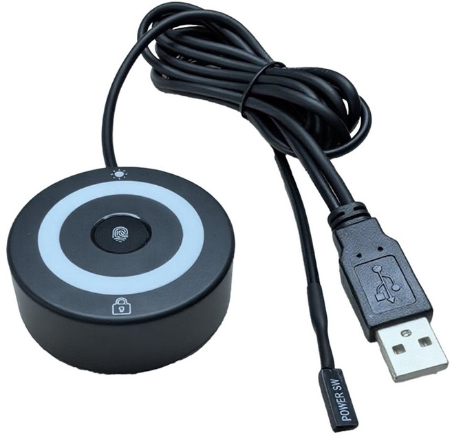 Windows 10 11 Hello 생체 인식 지문 로그인 USB 리더 스캐너 모듈 장치 생체 인식 보안 키 안전 로그인, 검은색