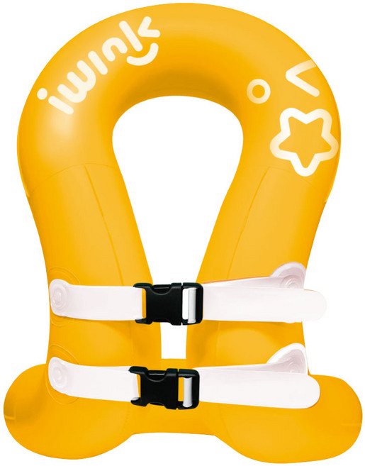 아이윙크 넥튜브 부력보조복 아동 부력조끼 25kg, 썬옐로/스타