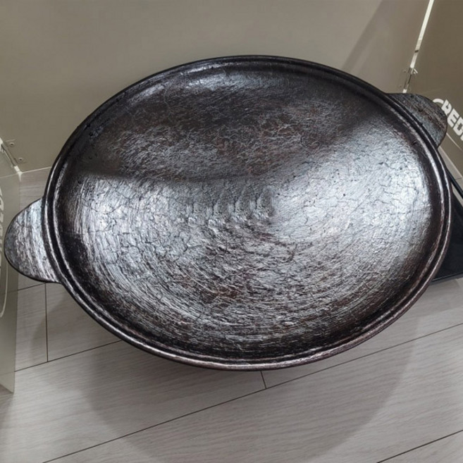 창조명품주물 캠핑 무쇠 그리들 35 ~ 43cm 솥뚜껑불판 솥뚜껑구이판 캠핑 가정용 업소용, 무쇠그리들, 1개, 35cm