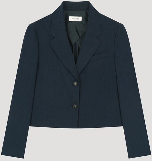 매장정품 SHESMISS 쉬즈미스 베이직 크롭 셋업 자켓 SWSJKO21040 1427099, 55, 라이트브라운