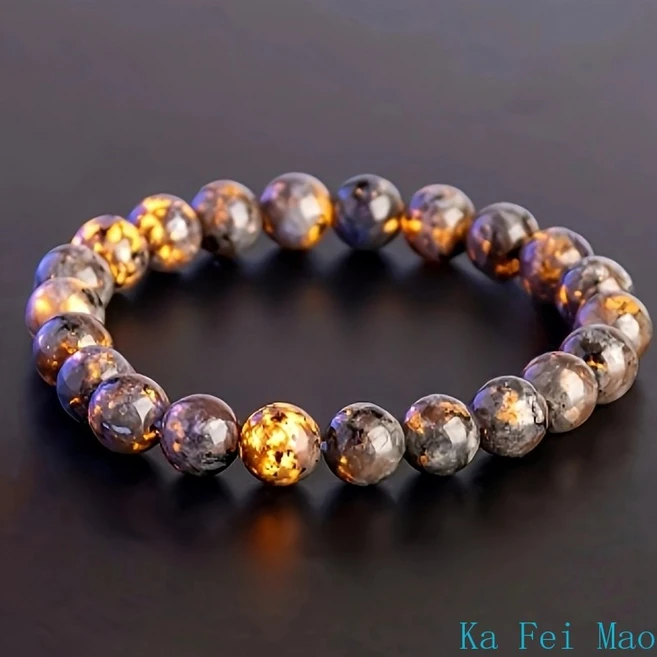 1개 천연 불꽃석 비즈 팔찌 남녀 공용 차크라 요퍼라이트 불석 에너지 명상 풍수 보석, [01] 8mm - 쿠팡