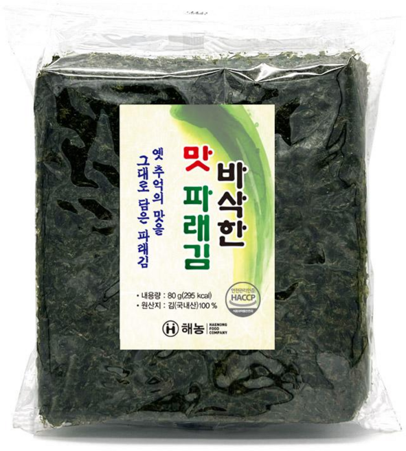 해농 바삭한 맛 파래김, 80g, 1개