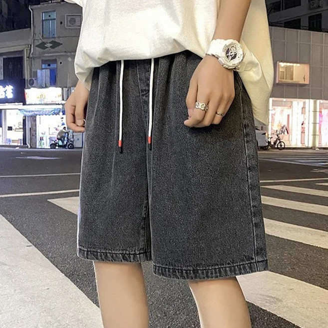 벨베스 남자 와이드 밴딩 5부 청 반바지