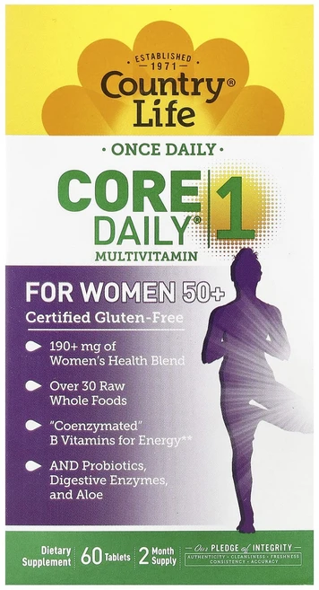 몸관리하세요 겨울입니다 Country Life Core Daily-1 Multivitamin 50세 이상 여성용 60정 특별관리진행, CountryLifeCoreDaily1Multivita, 1개 - 쿠팡