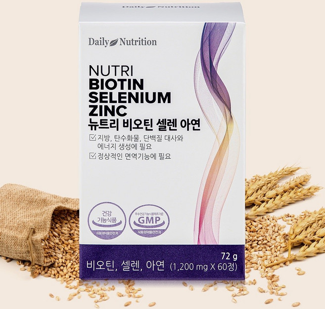 뉴트리 맥주효모 비오틴 셀레늄 셀렌 아연 영양제, 1개, 60정