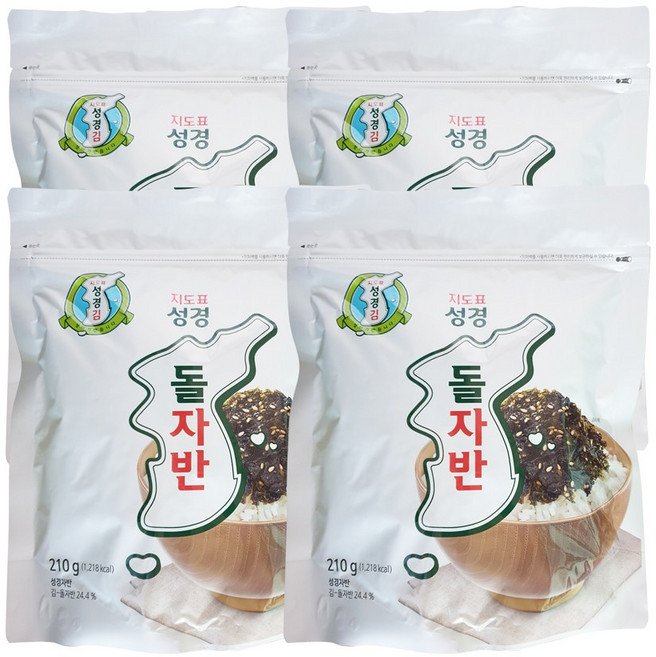 성경식품 지도표 성경 돌자반 210g x 4개, 1세트